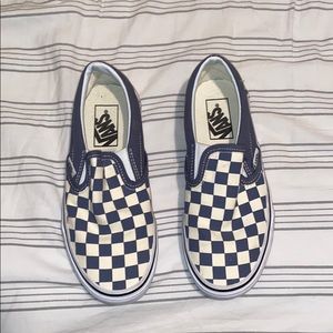 Navy blue checkered vans
